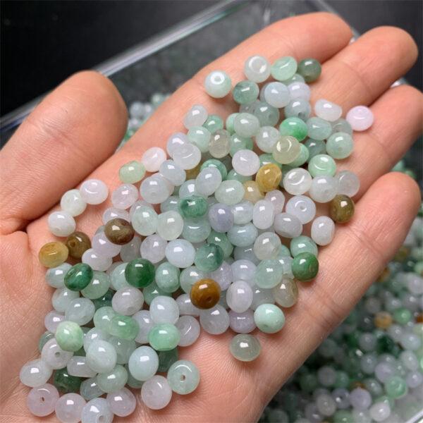 50 pcs / 100 pcs rondelle shape genuine natural colorful jadeite bead, jade bead - Image 4