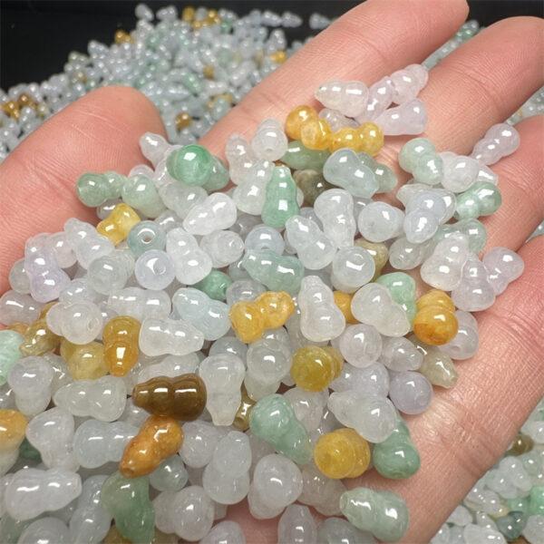 50 pcs 8mm gourd shape genuine natural colorful icy jadeite bead, jade bead - Image 5