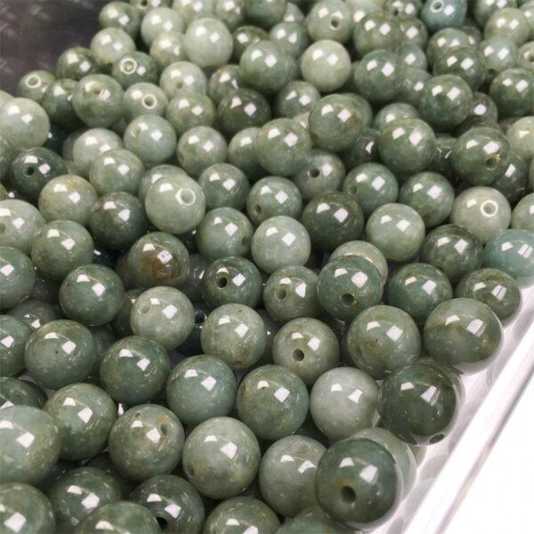 20 pcs / 50 pcs 13mm round shape genuine natural oily green jadeite bead, jade bead - Image 5
