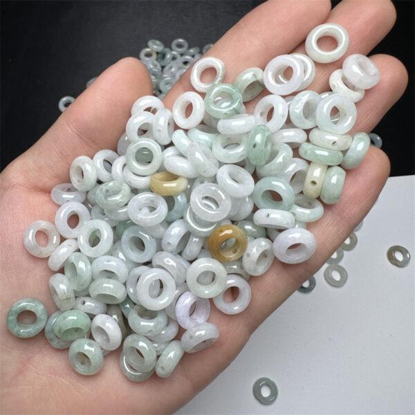 20 pcs / 50 pcs 10mm ring shape genuine natural icy colorful jadeite bead, jade bead, jadeite jump ring - Image 5