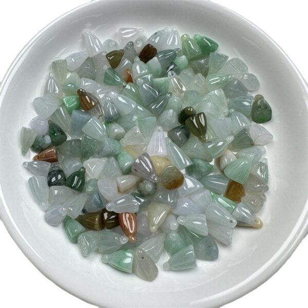 10 pcs / 20 pcs lotus shape genuine natural icy colorful jadeite charm - Image 5