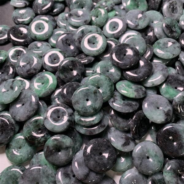 10 pcs 22 - 26 mm rondelle shape genuine natural gray jadeite bead - Image 5