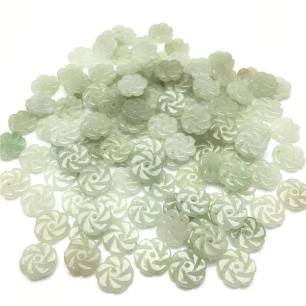 20 pcs / 50 pcs 11 mm flower shape genuine natural jadeite bead - Image 5