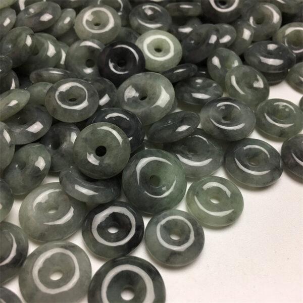 10 pcs / 20 pcs 14 - 19 mm rondelle shape genuine natural gray jadeite bead - Image 5