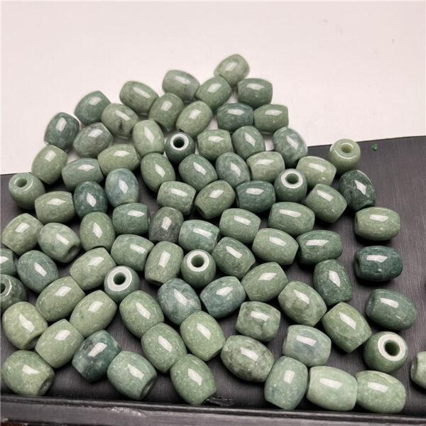 10 pcs / 20 pcs 13 mm drum shape genuine natural oily green jadeite bead - Image 5