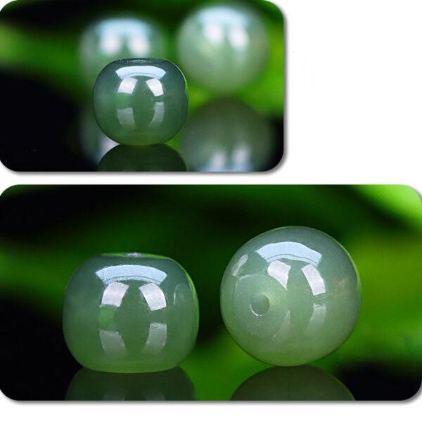 high quality drum shape genuine natural nephrite jade bead - Image 5