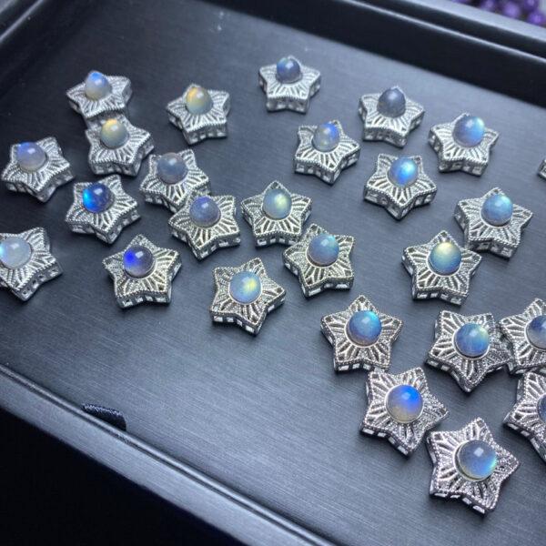 5 pcs / 10 pcs star and rabbit head shape natural moonstone bead - Image 5