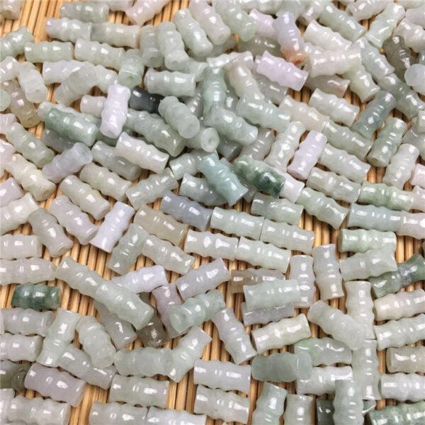 50 pcs / 100 pcs bamboo knot shape genuine natural jadeite bead, jade bead - Image 5