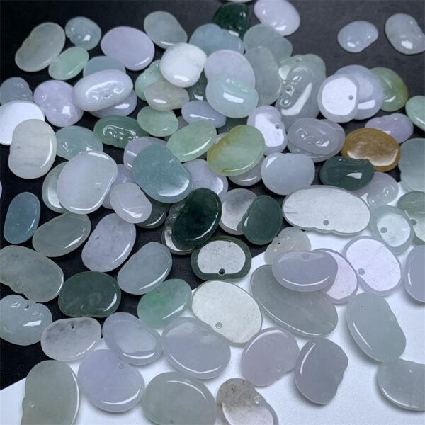 10 pcs / 20 pcs ruyi flower shape genuine natural jadeite charm, jade charm - Image 5
