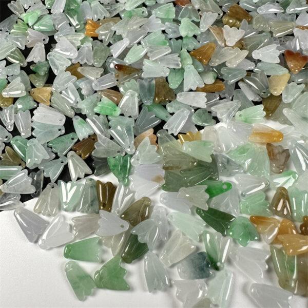 20 pcs / 50 pcs Magnolia flower shape genuine natural colorful icy jadeite charm, jade charm - Image 5