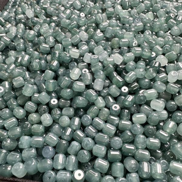 10 pcs / 20 pcs cylinder shape genuine natural icy blue jadeite bead, jade bead - Image 5
