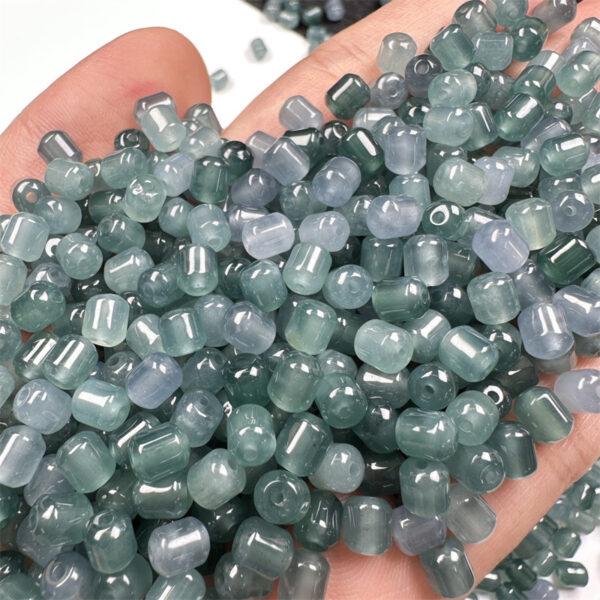 20 pcs / 50 pcs cylinder shape genuine natural icy blue jadeite bead, jade bead - Image 5
