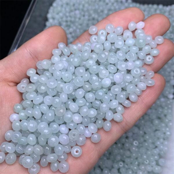 20 pcs / 50 pcs small rondelle shape genuine natural icy jadeite bead, jade bead - Image 5