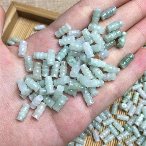 50 pcs / 100 pcs bamboo knot shape genuine natural jadeite bead, jade bead - Image 6
