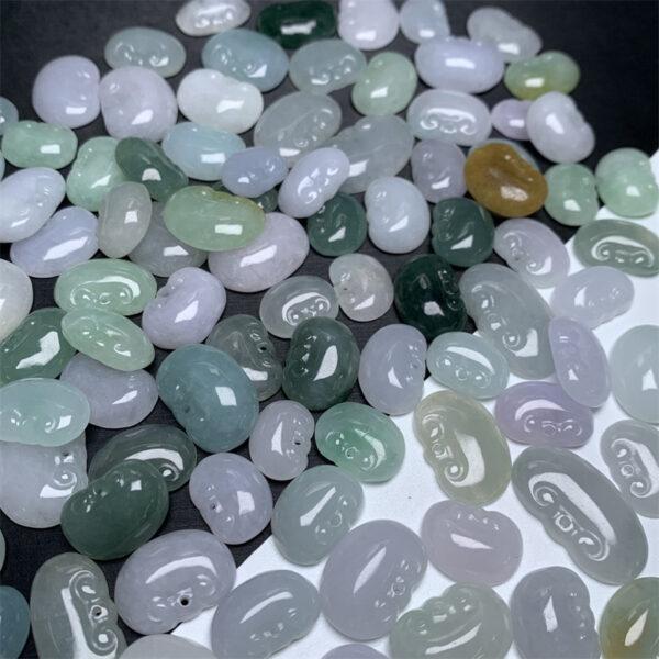 10 pcs / 20 pcs ruyi flower shape genuine natural jadeite charm, jade charm - Image 6