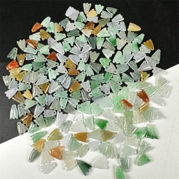 20 pcs / 50 pcs Magnolia flower shape genuine natural colorful icy jadeite charm, jade charm - Image 6