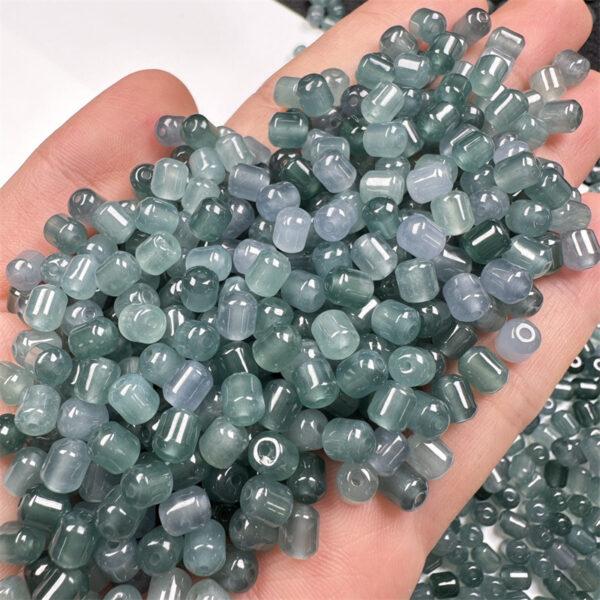 20 pcs / 50 pcs cylinder shape genuine natural icy blue jadeite bead, jade bead - Image 6