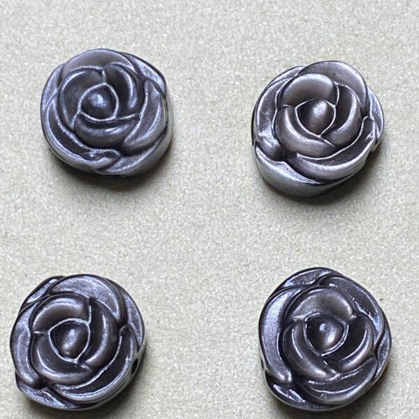 5 pcs / 10 pcs nice rose flower shape natural obsidian bead - Image 6