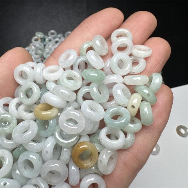 20 pcs / 50 pcs 10mm ring shape genuine natural icy colorful jadeite bead, jade bead, jadeite jump ring - Image 6