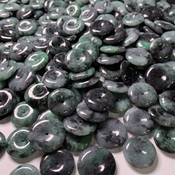 10 pcs 22 - 26 mm rondelle shape genuine natural gray jadeite bead - Image 6