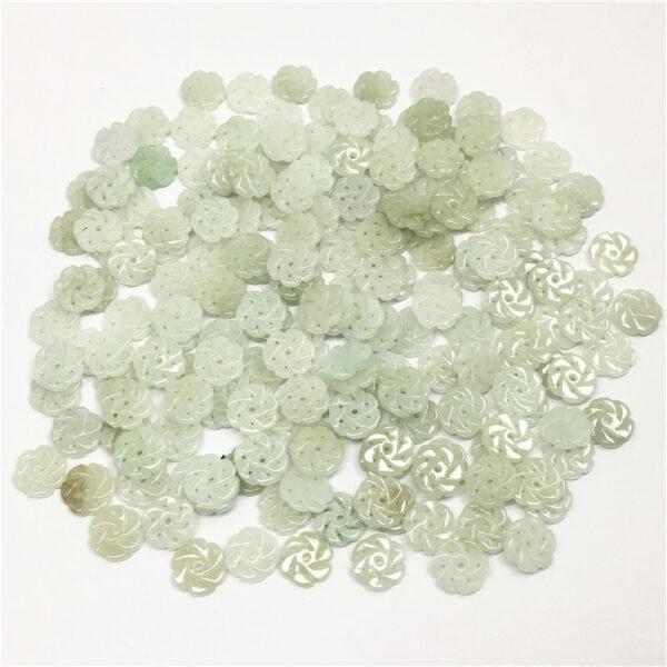 20 pcs / 50 pcs 11 mm flower shape genuine natural jadeite bead - Image 6