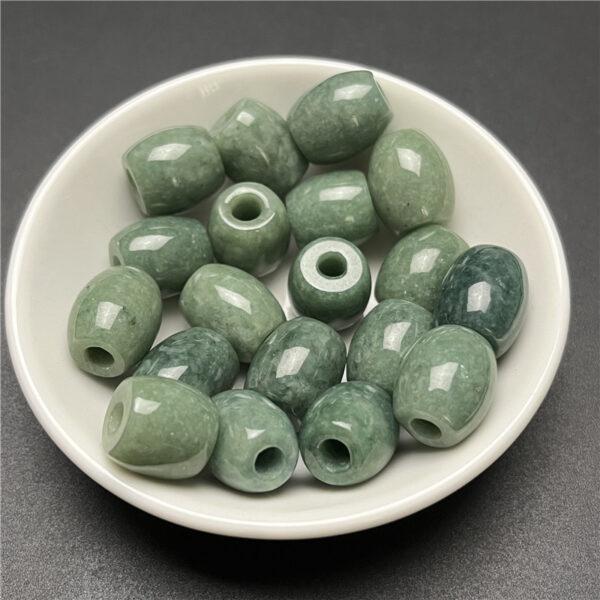 10 pcs / 20 pcs 13 mm drum shape genuine natural oily green jadeite bead - Image 6