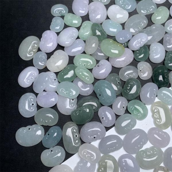 10 pcs / 20 pcs ruyi flower shape genuine natural jadeite charm, jade charm - Image 7