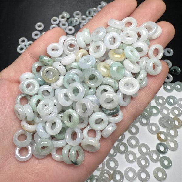 20 pcs / 50 pcs 10mm ring shape genuine natural icy colorful jadeite bead, jade bead, jadeite jump ring - Image 7