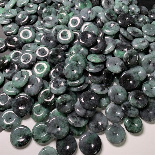 10 pcs 22 - 26 mm rondelle shape genuine natural gray jadeite bead - Image 7