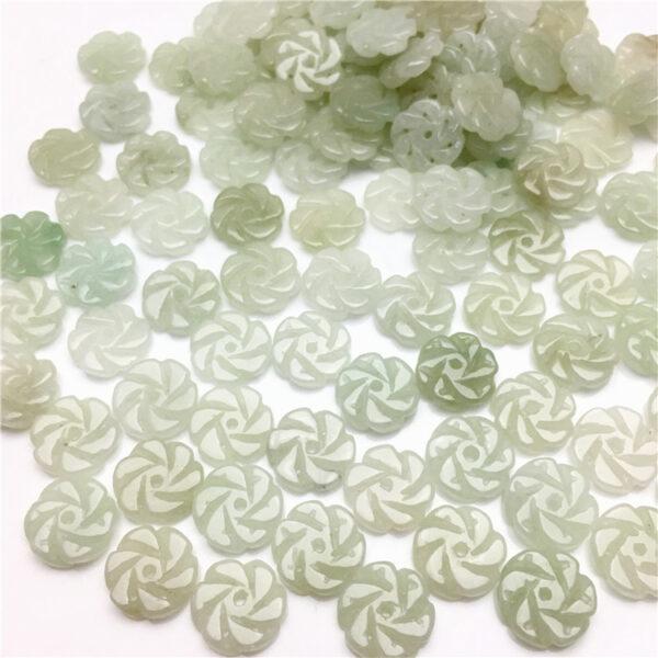 20 pcs / 50 pcs 11 mm flower shape genuine natural jadeite bead - Image 7