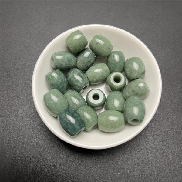 10 pcs / 20 pcs 13 mm drum shape genuine natural oily green jadeite bead - Image 7