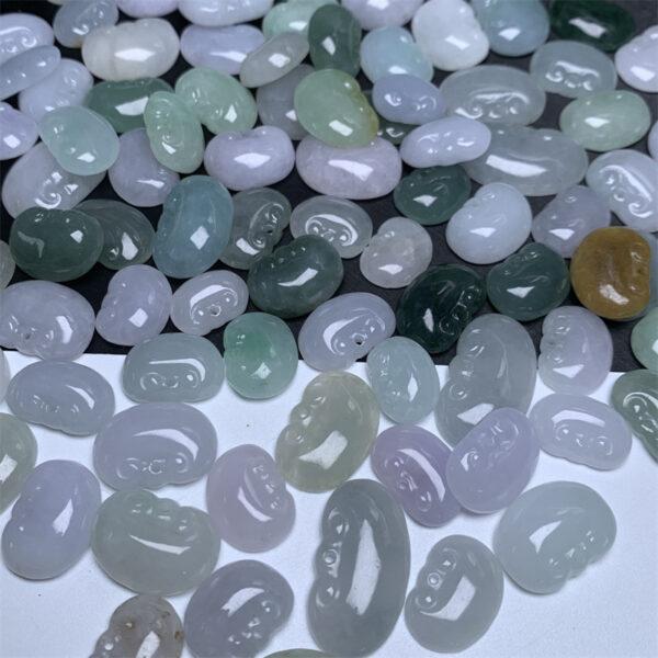 10 pcs / 20 pcs ruyi flower shape genuine natural jadeite charm, jade charm - Image 8