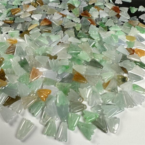 20 pcs / 50 pcs Magnolia flower shape genuine natural colorful icy jadeite charm, jade charm - Image 8