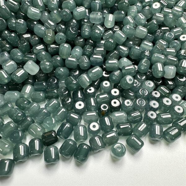 10 pcs / 20 pcs cylinder shape genuine natural icy blue jadeite bead, jade bead - Image 8