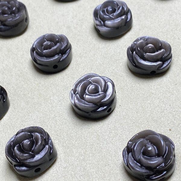 5 pcs / 10 pcs nice rose flower shape natural obsidian bead - Image 8