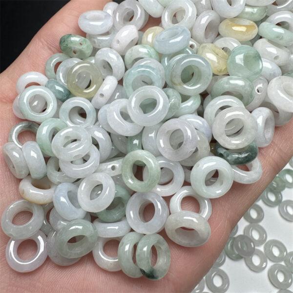 20 pcs / 50 pcs 10mm ring shape genuine natural icy colorful jadeite bead, jade bead, jadeite jump ring - Image 8