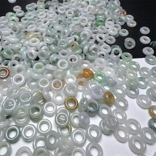 20 pcs / 50 pcs 10mm ring shape genuine natural icy colorful jadeite bead, jade bead, jadeite jump ring - Image 9
