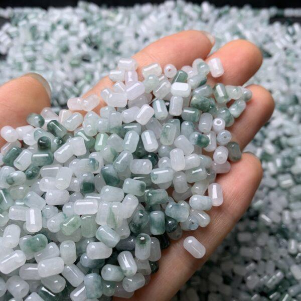 20 pcs / 50 pcs tube shape genuine natural icy jadeite bead, jade bead - Image 2
