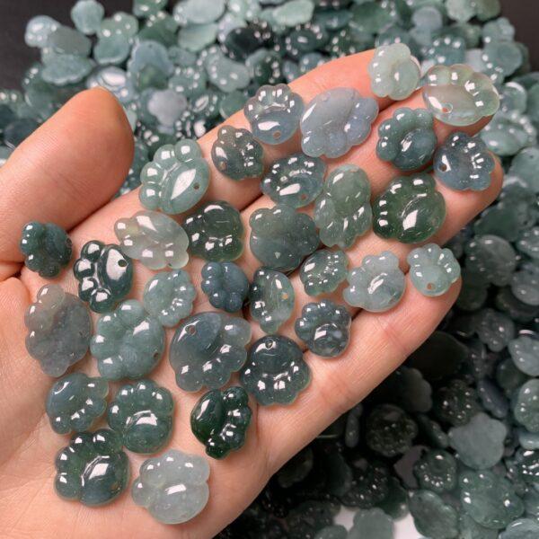 5 pcs / 10 pcs cat paw shape genuine natural icy blue jadeite charm, jade charm - Image 2