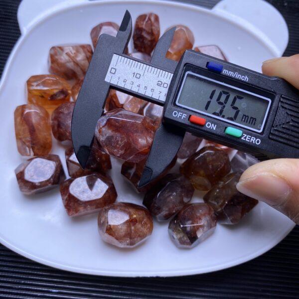 50g irregular faceted polygon shape high quality natural red hematoid quartz bead - Image 2