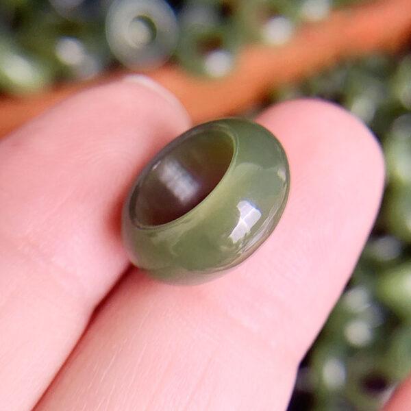 simple ring shape genuine natural nephrite jade jump ring - Image 2