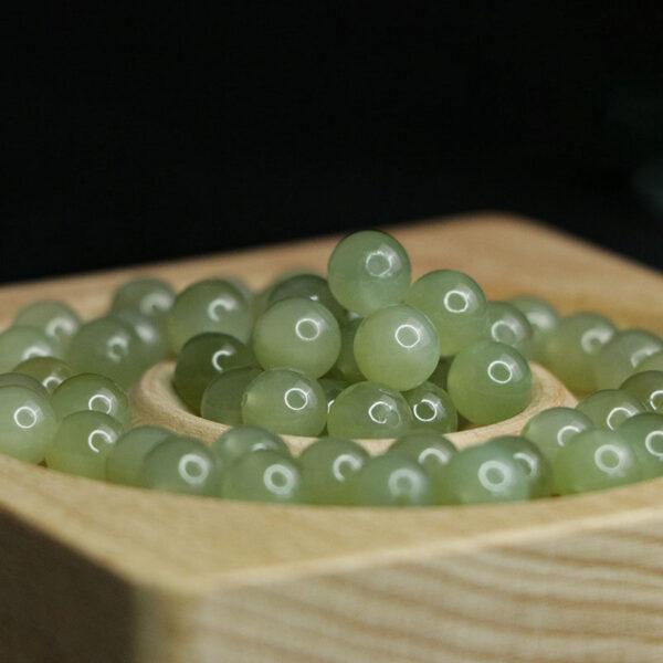6mm round shape light green genuine natural nephrite jade bead, whole string bead - Image 3