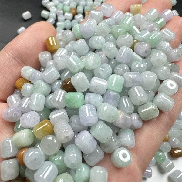 20 pcs / 50 pcs cylinder shape genuine natural colorful jadeite bead, jade bead - Image 2