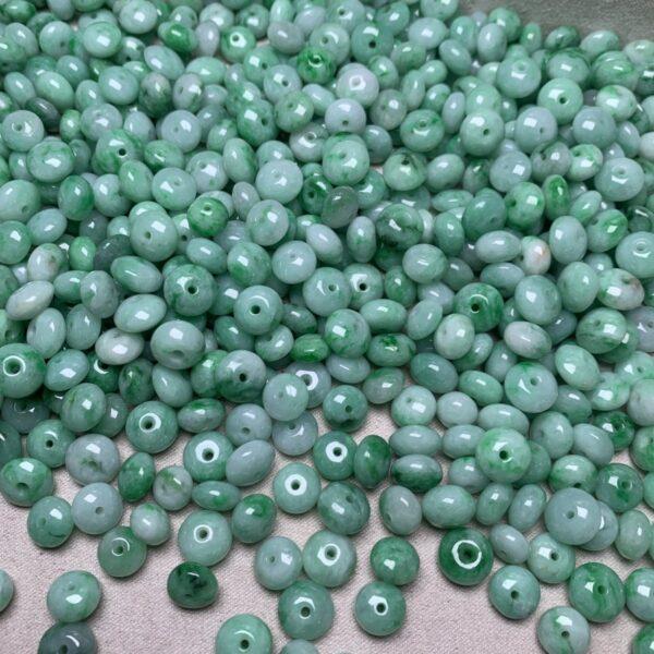 5 pcs / 10 pcs rondelle shape genuine natural green jadeite bead, jade bead - Image 2