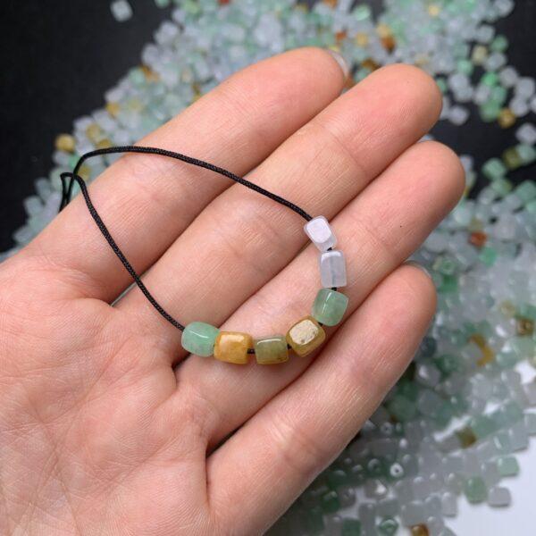 10 pcs / 20 pcs cube shape genuine natural icy colorful jadeite bead, jade bead - Image 2
