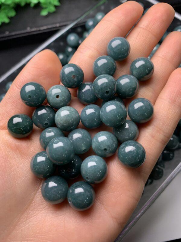 5 pcs / 10 pcs round shape genuine natural blue jadeite bead, jade bead - Image 2