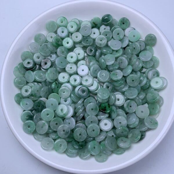 20 pcs / 50 pcs rondelle shape genuine natural icy jadeite bead, jade bead - Image 3