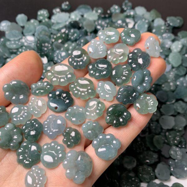 5 pcs / 10 pcs cat paw shape genuine natural icy blue jadeite charm, jade charm - Image 3