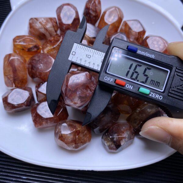 50g irregular faceted polygon shape high quality natural red hematoid quartz bead - Image 3