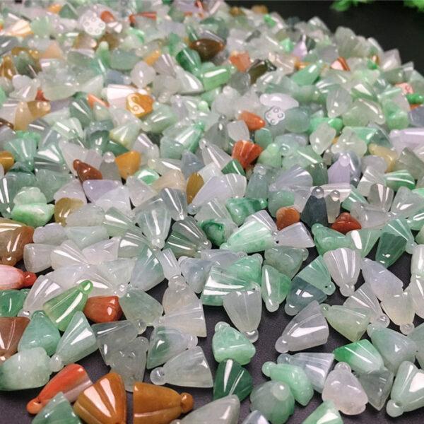 10 pcs lotus shape genuine natural icy colorful jadeite bead, jade bead - Image 3